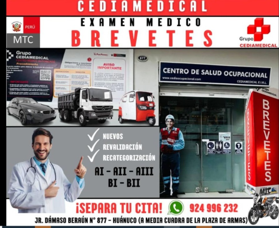 Evaluaciones médicas para brevetes - CEDIAMEDICAL